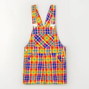 WeWoreWhat Regenbogen karierter kurzer Leinen-Overall Größe Small UVP 128 $ - Bild 1 von 5