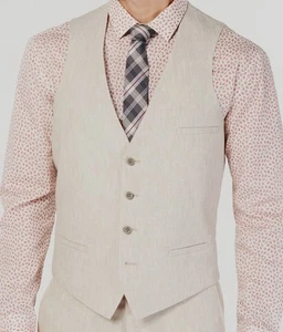 Bar III Mens Beige Linen Slim-Fit Suit Vest Size XL - Picture 1 of 2