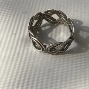 Vintage Sterling Silver 925 Men’s Braided Woven Rope Band Ring Modernist SZ 10.5 - Picture 1 of 8