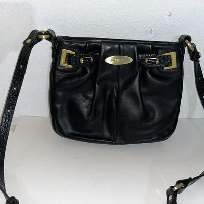Brahmin Black Croc Leather Medium Crossbody Bag - Image 1 of 4