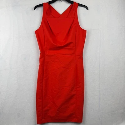 Vestido Vaina Belle Badgley Mischka Rojo Sin Mangas Vestido Cóctel Fiesta Talla 6 Foto 1 de 4