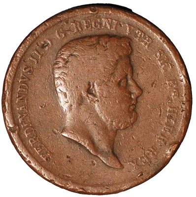 1832 Italy Tornesi ? Ferdinando II copper coin - Image 1 of 2