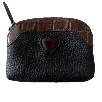 Cartera Monedero Brighton Cuero Negro Marrón Foto 1 de 4