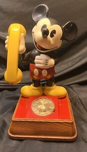 Vintage Standing THE MICKEY MOUSE PHONE 70s Rotary Dial Walt Disney Productions