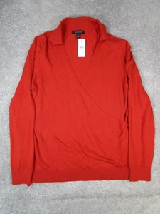 Ann Taylor Sweater Womens Large Orange Wrap New * - Picture 1 of 10