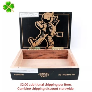 Room 101 Johnny Tobacconaut Robusto Empty Wood Cigar Box 8.5" x 6" x 2" - Picture 1 of 12
