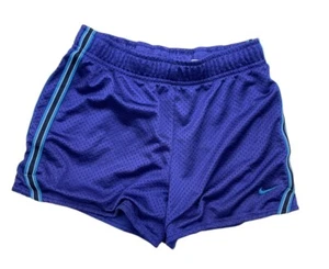 Nike Shorts Girls Youth Medium Dri Fit Mesh Active Sports Purple Lined Striped - Picture 1 of 5