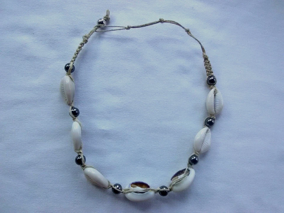 Surfer  Cowrie Shell Ethnic Tribal Hippie Necklace Boho  18" US  Seller New - Image 1 of 4