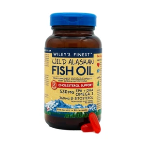 Wiley's Finest Fish Oil Cholesterol Support 560mg 90 Capsules for Heart Function - Picture 1 of 2