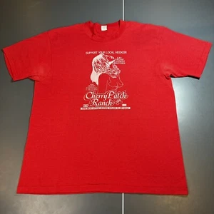 Vintage Cherry Patch Ranch support Your local hooker T-shirt whore house XL Red - Picture 1 of 13