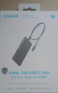 Anker 364 USB-C 10-in-1 Hub Dual 4K HDMI SD Card Slot for Laptops - Picture 1 of 8
