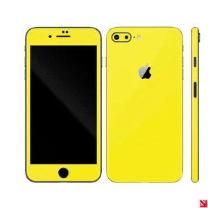 FLUORESCENT YELLOW iPhone 8 Plus Skin Decal Vinyl Sticker Wrap Protector - Picture 1 of 2