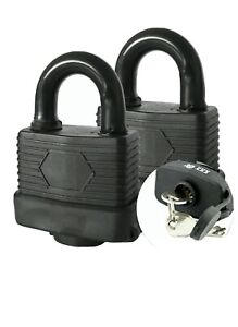 Edwards 50mm Secure Cast Iron Padlock Gate Shed Garage Lock Up Large Locker 2 Keys