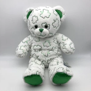 "Build a Bear Lucky San Patrizio Trifoglio Trifoglio Peluche Imbottito Orso Verde 16"" - Foto 1 di 11