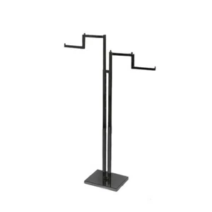 Black Heavy Duty 2 Way Step Arm Rail Shop Display Garment Hanging Rail - Imagen 1 de 1