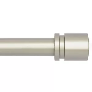 Brushed Nickel Curtain Rod Adjustable 16-48 Inch Aluminium End Cap Design - Picture 1 of 7