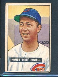 1951 Bowman #252: HOMER DIXIE HOWELL Cincinnati Reds ~ VG to VG-EX - Picture 1 of 2