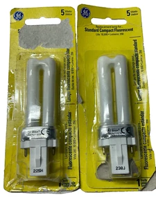 GE 5W Standard Compact Fluorescent Bulbs 250 Lumens 2 Bulbs 238J and 225H - Picture 1 of 5