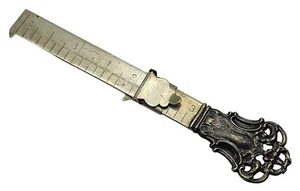 ANTIQUE Sterling Silver Sewing Hem Gauge Ruler / Caliper - Picture 1 of 4