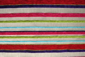 HAMILTON FIESTA STRIPE ROSSO MAGENTA VERDE TESSUTO A RIGHE CINIGLIA DA CANTIERE 55"W - Foto 1 di 2