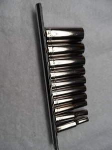 Craftsman 1/4" Drive SAE Deep Socket Set, NOS USA, 6pt - 10 pcs (rail) - Picture 1 of 5