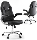 Task Chair Lumbar Support Chair Pu Leather Racing Chair Adjustable Height Back ﻿