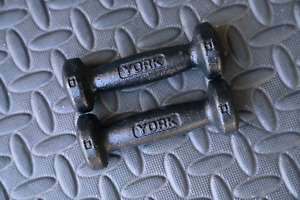 Vintage York Barbell 1lb 1 LB Legacy Roundhead Dumbbells
