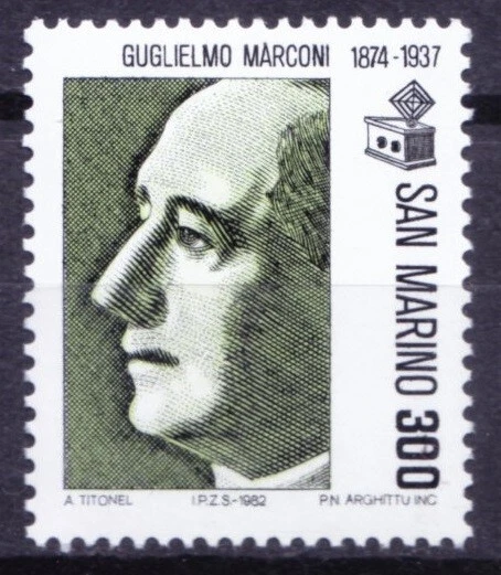 Marconi Nobel Physics Winner, Invented Radio, San Marino 1982 MNH - Image 1 of 1