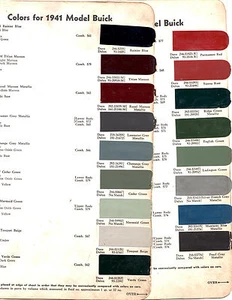 1941 BUICK SUPER CENTURY LIMITED ROADMASTER 41 PAINT CHIPS DUPONT 3 - Foto 1 di 1