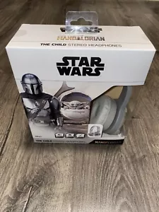 NIB Star Wars BABY YODA The Child Mandalorian Stereo Audio Jack Grey Headphones - Picture 1 of 5