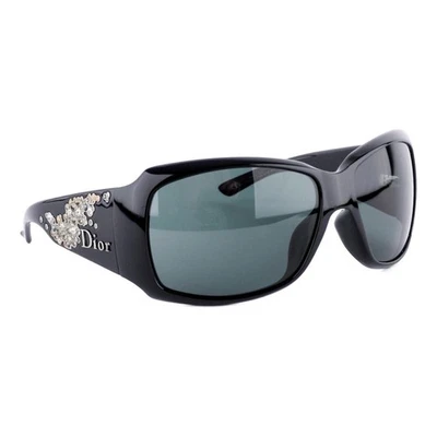 Dior Strassy 1 Shield Crystal Rhinestone Black Sunglasses - Image 1 of 4