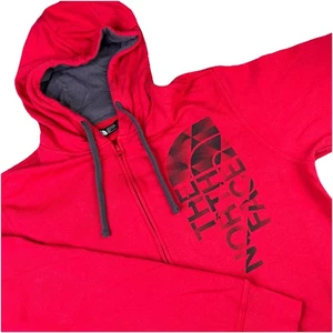Sudadera con capucha The North Face para hombre M cremallera completa “Half Dome” negra y roja - Imagen 1 de 9