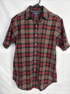 Polo Ralph Lauren Short Sleeve Vintage Tartan Plaid Size Medium - Picture 1 of 6