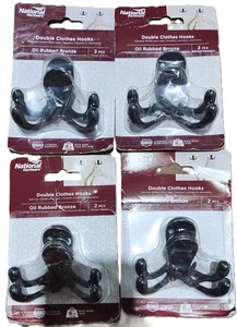 N.H N330-829 V163 Double Clothes Hooks 2-ct, Oil Rubbed Bronze (4-Pack) - Picture 1 of 2