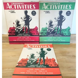 3 Vintage 1943 Children's Activities For Home & School Magazine Lot Ephemera - Picture 1 of 11