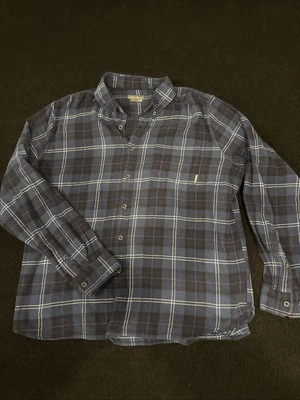 Vintage Eddie Bauer Cotton Blend Plaid Flannel Shirt Jacket Size XL Blue - Image 1 of 4