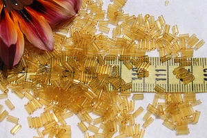 Vin recto Trans Gold 4 mm #2. Cuentas de corneta veneciana artesanía fabricación de joyas 1 oz - Imagen 1 de 1