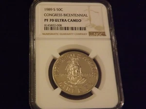 1989-S    50C       CONGRESS      NGC  PF  70 - Picture 1 of 2