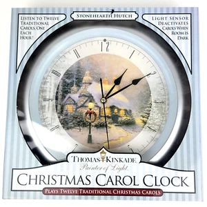 Thomas Kinkade Stonehearth Hutch Clock Large Christmas Carol 12 Songs 1993 New - Picture 1 of 11
