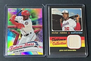 2020 Topps Chrome Victor Robles Refractor and Clubhouse Collection Game Used - Picture 1 of 5