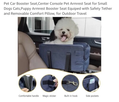 Asiento de coche impermeable para cachorros para perros pequeños - Asiento elevador para mascotas - Gris - Hasta 8 libras Foto 1 de 4