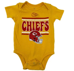 NFL Kansas City Chiefs Football Baby Boys 3 Month Yellow SS Logo Bodysuit - Picture 1 of 5