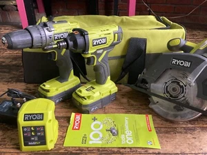 Ryobi ONE+ R18PDID2CSP-220S 18V Cordless 3-Piece Power Tool Set with 2x2.0Ah... - Picture 1 of 4