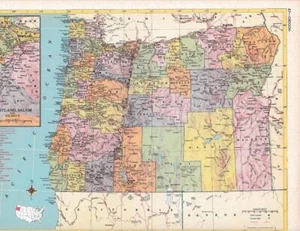 Vintage Oregon Karte von 1953 / 9x12 ideal zum Einrahmen / 70+ Jahre alt - Bild 1 von 1