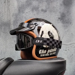 Accesorios moto casco moto 3/4 casco retro en invierno - Imagen 1 de 9