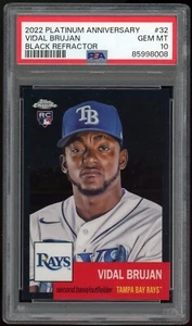 2022 Platinum Anniversary Black Refractor #32 Vidal Brujan novato PSA 10 04/10 - Imagen 1 de 2