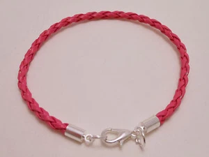 Leather Braided Faux Surfer Necklace 3mm Surfer Necklace with Lobster Clasp - Picture 1 of 10