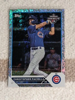 2023 Topps Pro Debut Christopher Paciolla Sparkle Foil /175 #PD-195 Chicago Cubs - Image 1 of 3