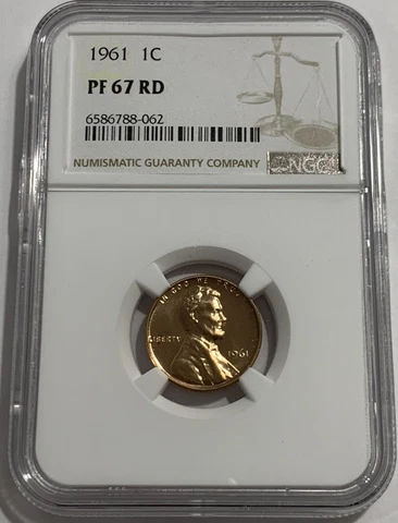 1961 P NGC PF67 RD RED PROOF LINCOLN MEMORIAL PENNY 1C GREAT EYE APPEAL WHITE LB Cover