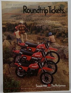 1981 Suzuki 1981 The Performer Roundtrip Tickets Magazine Print Ad - Picture 1 of 1